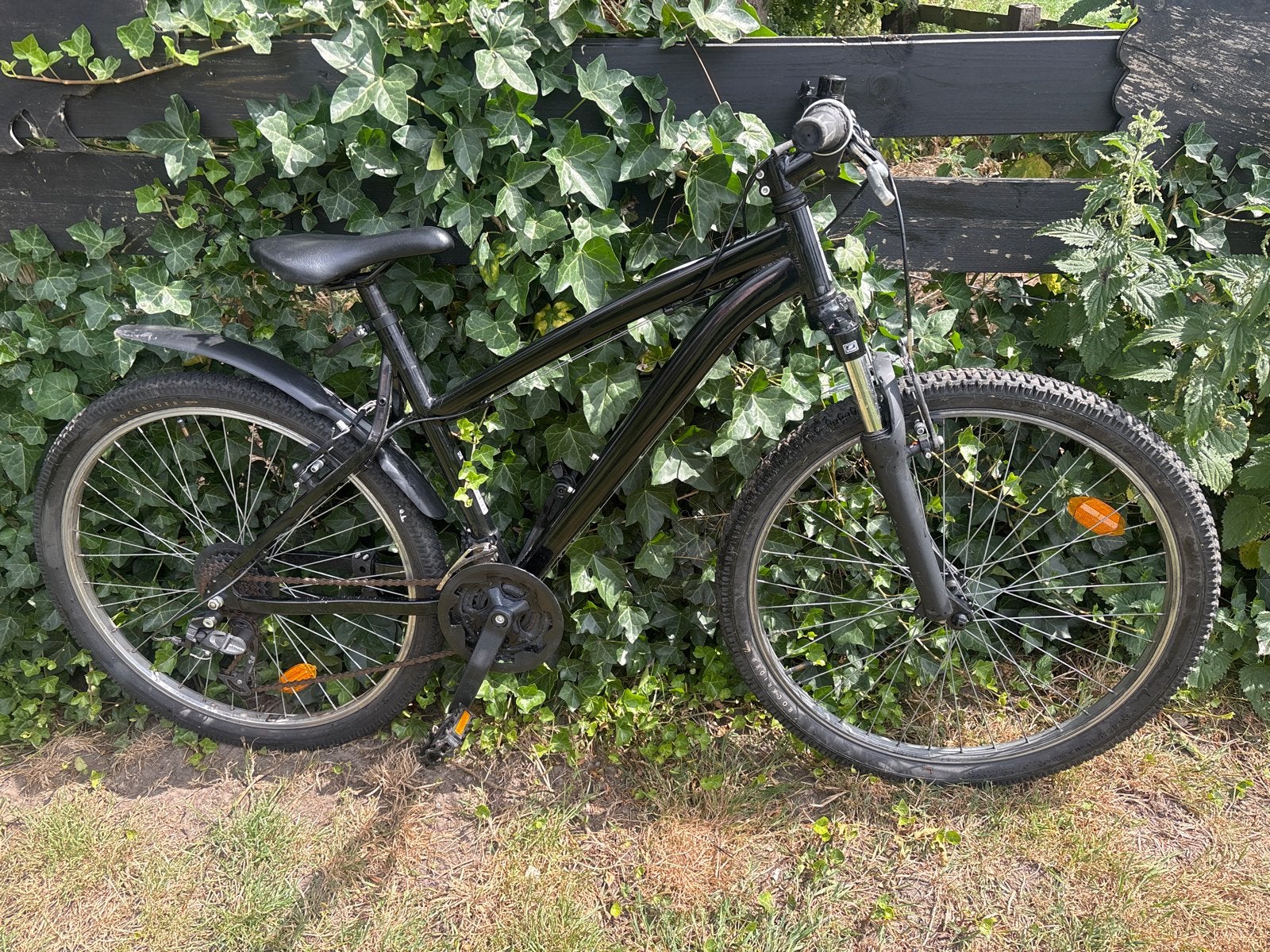 kinderfiets Rockrider ST50 Mountainbike - Zwart, 26 inch, Fietsen en Brommers, Gebruikt, Hardtail, Velgrem, 45 tot 49 cm
