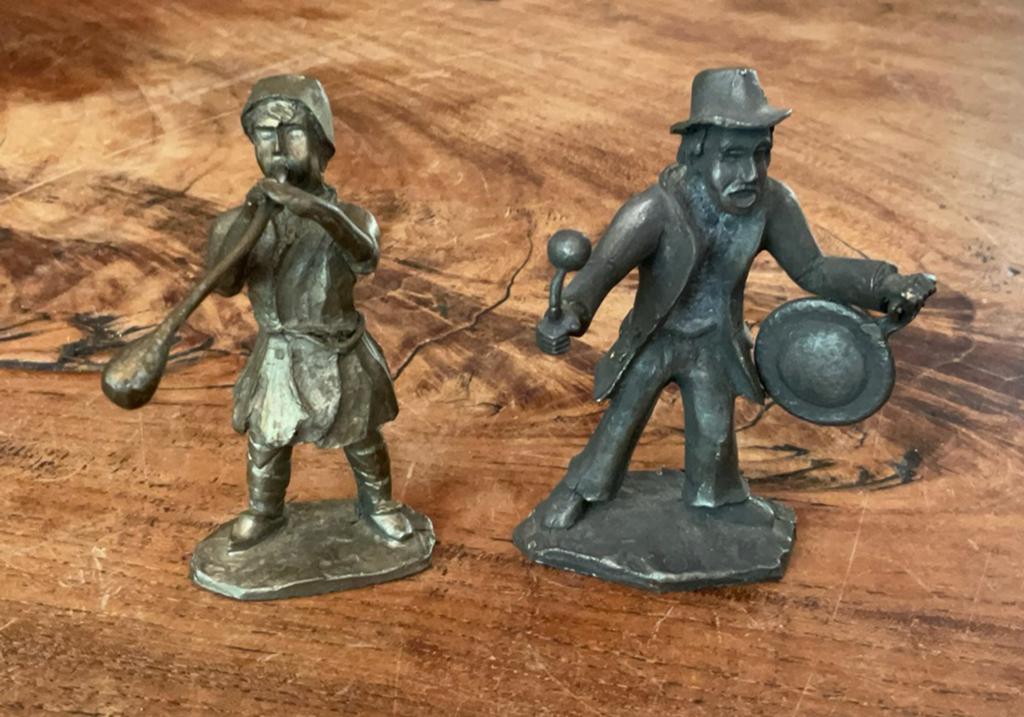 2 tinnen beeldjes van Daalderop Holland Pewter gegeoten tin, Ophalen of Verzenden