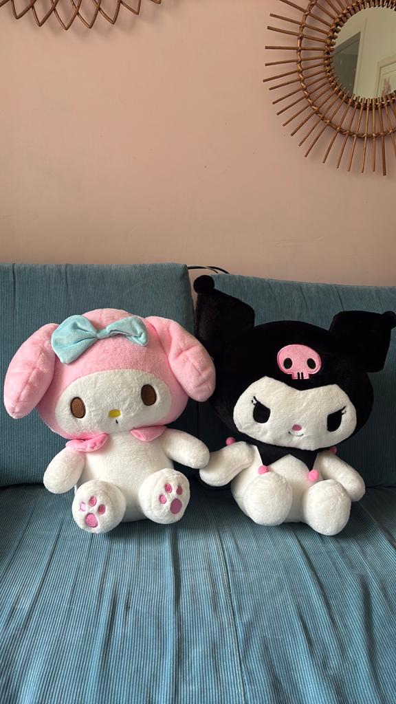 Hello Kitty knuffels (my melody, kuromi), Kinderen en Baby's, Ophalen of Verzenden, Zo goed als nieuw, Overige typen