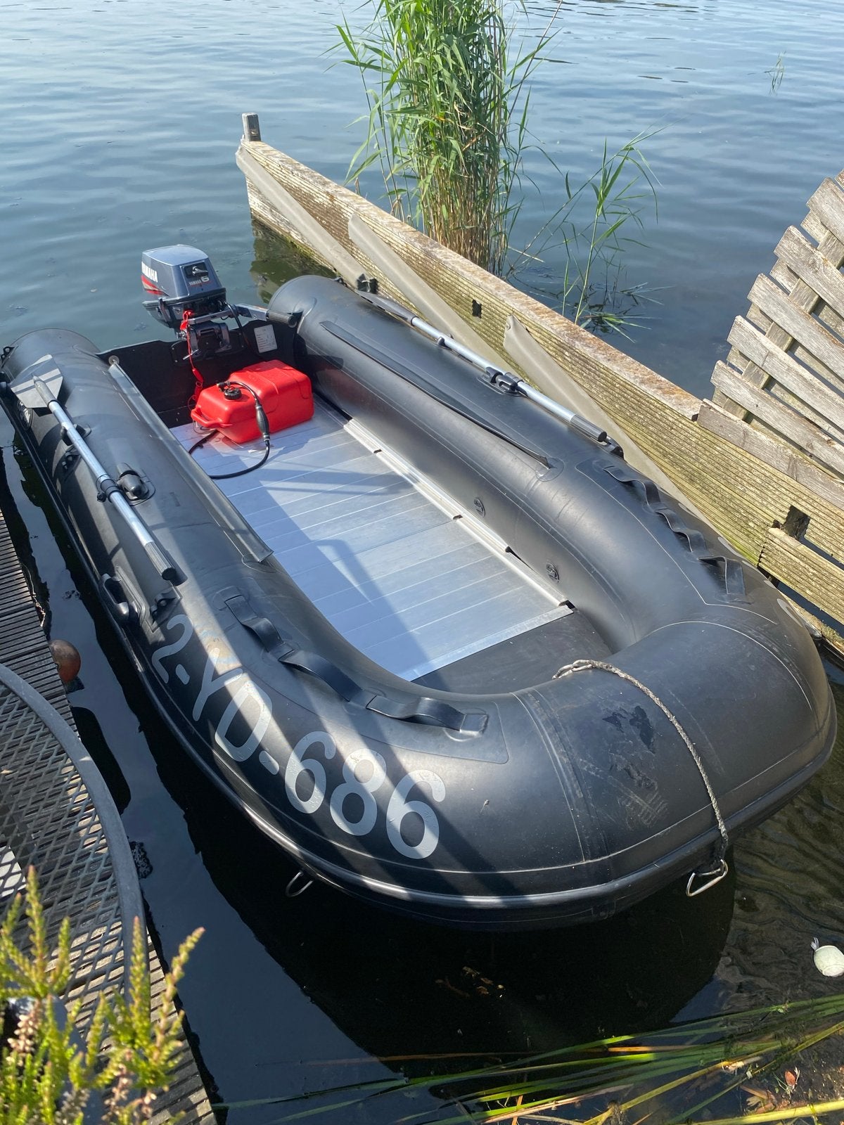 Rubberboot met Yamaha 6 PK 2-takt buitenboordmotor, Ophalen, Gebruikt
