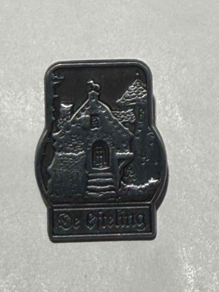 Efteling pin nostalgie Hans en Grietje, Verzamelen, Efteling, Ophalen of Verzenden, Zo goed als nieuw, Button of Speldje