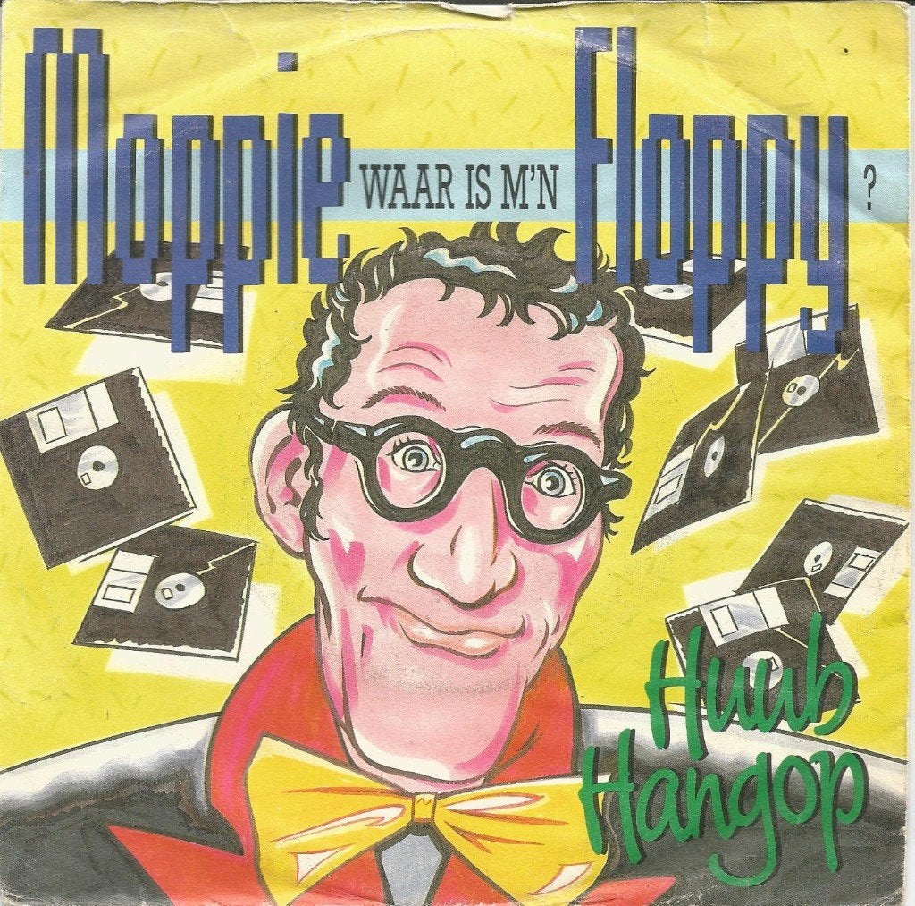 VERKOCHT Huub Hangop – Moppie Waar Is M'n Floppy? (1990), Fotohoes, 7 inch, Ophalen of Verzenden, Zo goed als nieuw