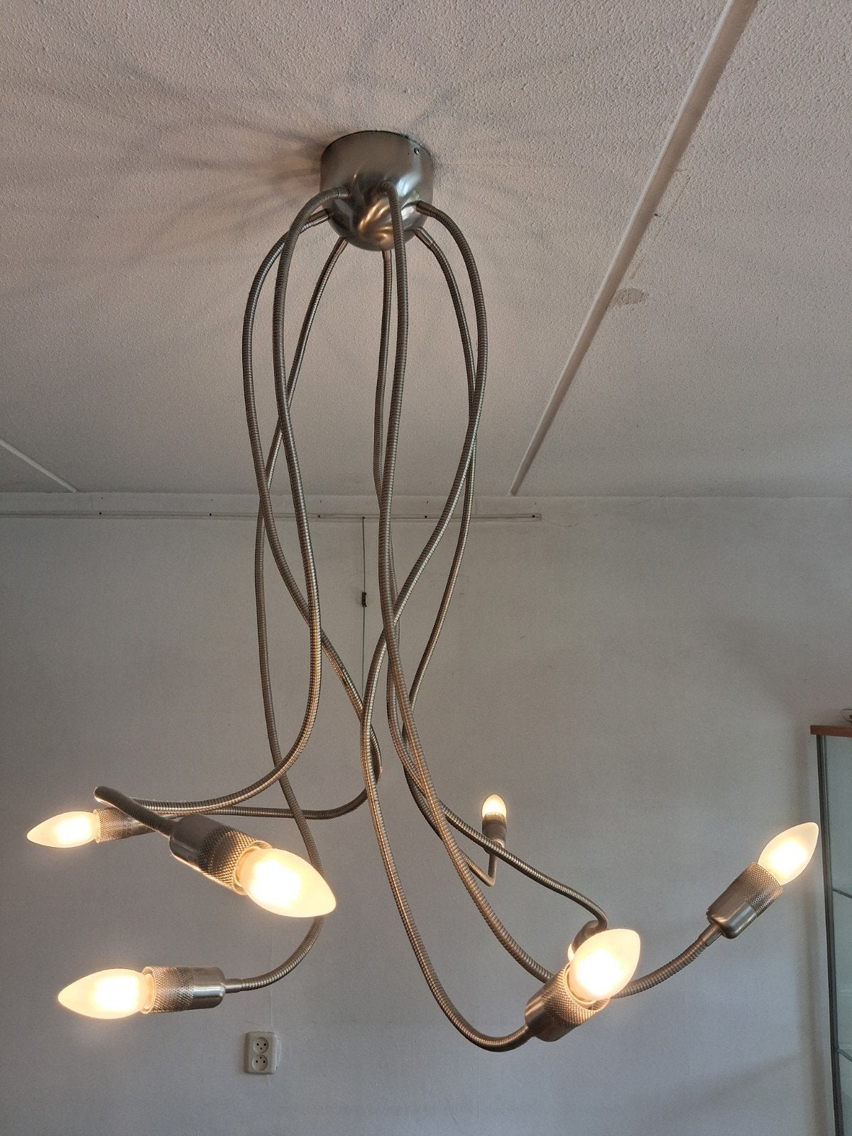 Octopus hanglamp met 7 flexibele armen, Ophalen, Gebruikt, Modern, Industrieel, E14 (klein)
