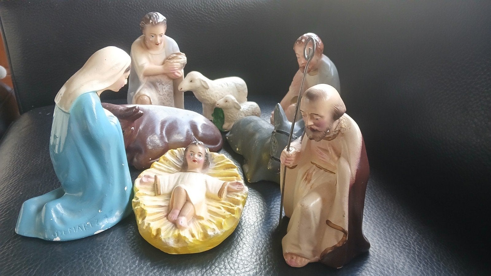 Vintage Kerstfiguren J. Demarez - Jozef, Maria, Kindje Jezus, Antiek en Kunst, Ophalen of Verzenden