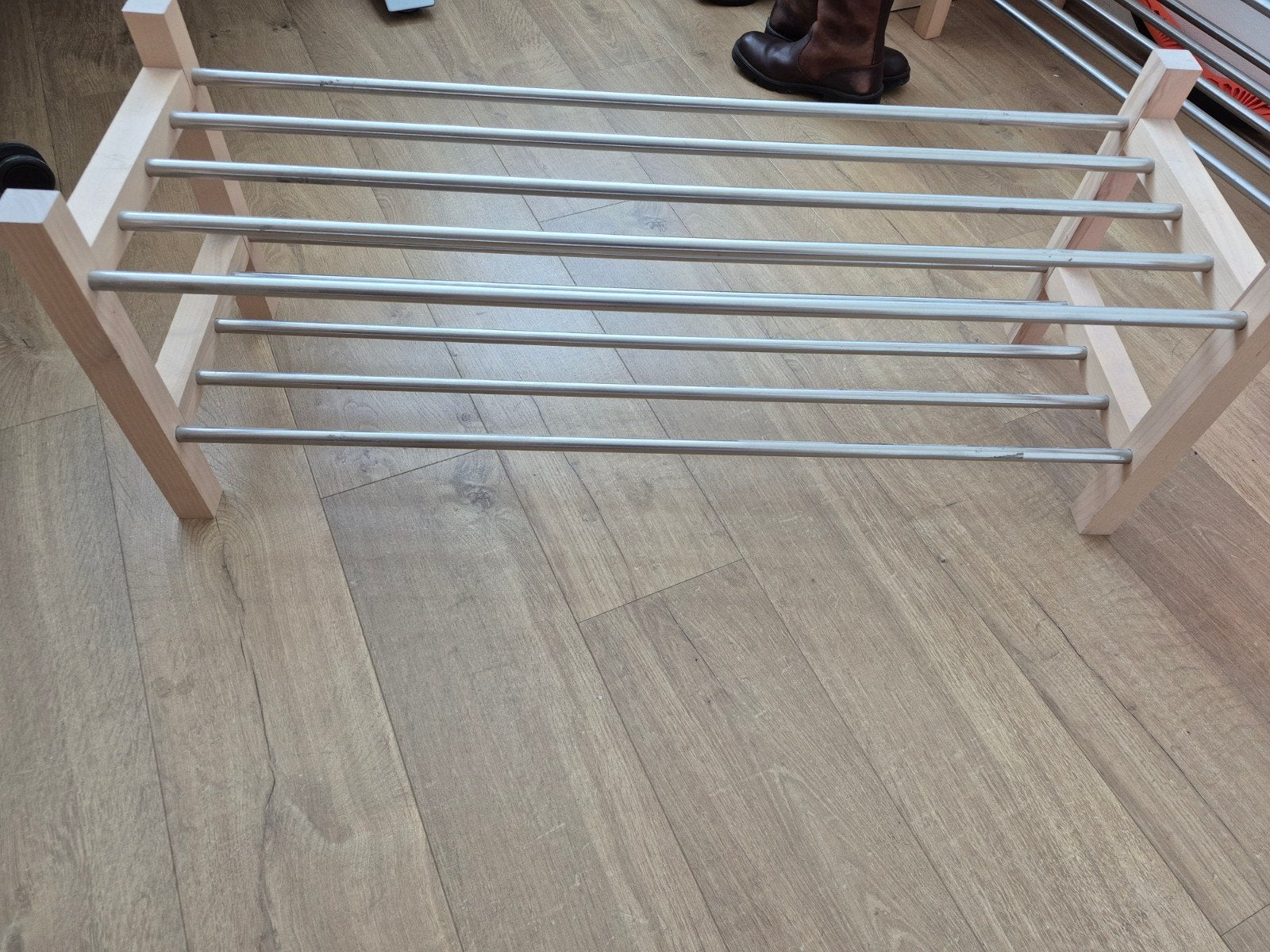 2x IKEA schoenenrek van hout en metaal, Ophalen, Gebruikt