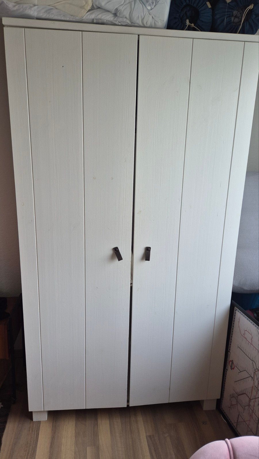 Witte kledingkast 202.5x110x54.5, Huis en Inrichting, Kasten | Kledingkasten, Ophalen, Gebruikt, 100 tot 150 cm, 200 cm of meer