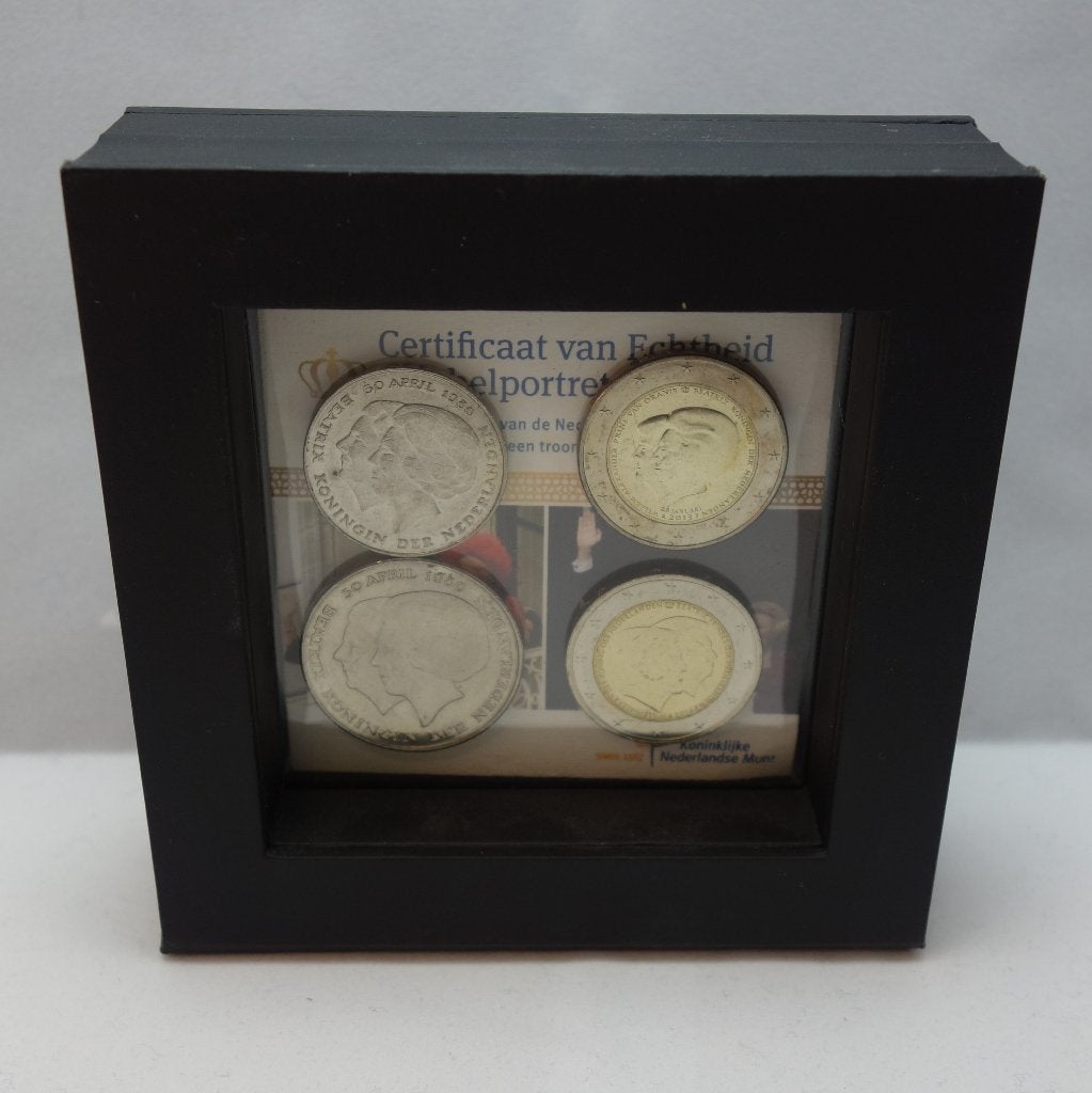2 euro Nederland 2014 Dubbelportret set in raamcasette, Postzegels en Munten, Munten | Nederland, Ophalen, Koningin Beatrix, Euro's