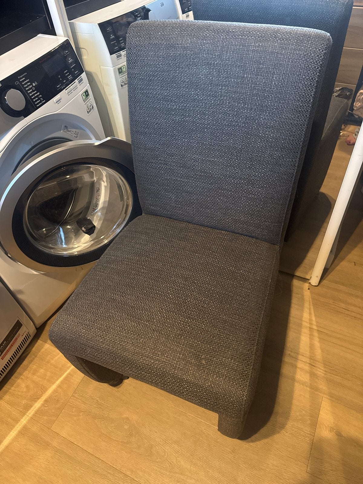 GRATIS Comfortabele eetkamerstoel - Grijs stof, Ophalen, Gebruikt, Eén, Stof