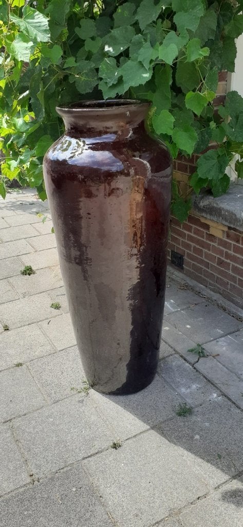 Grote geglazuurde keramische vaas - robuuste bloempot vaas, Ophalen