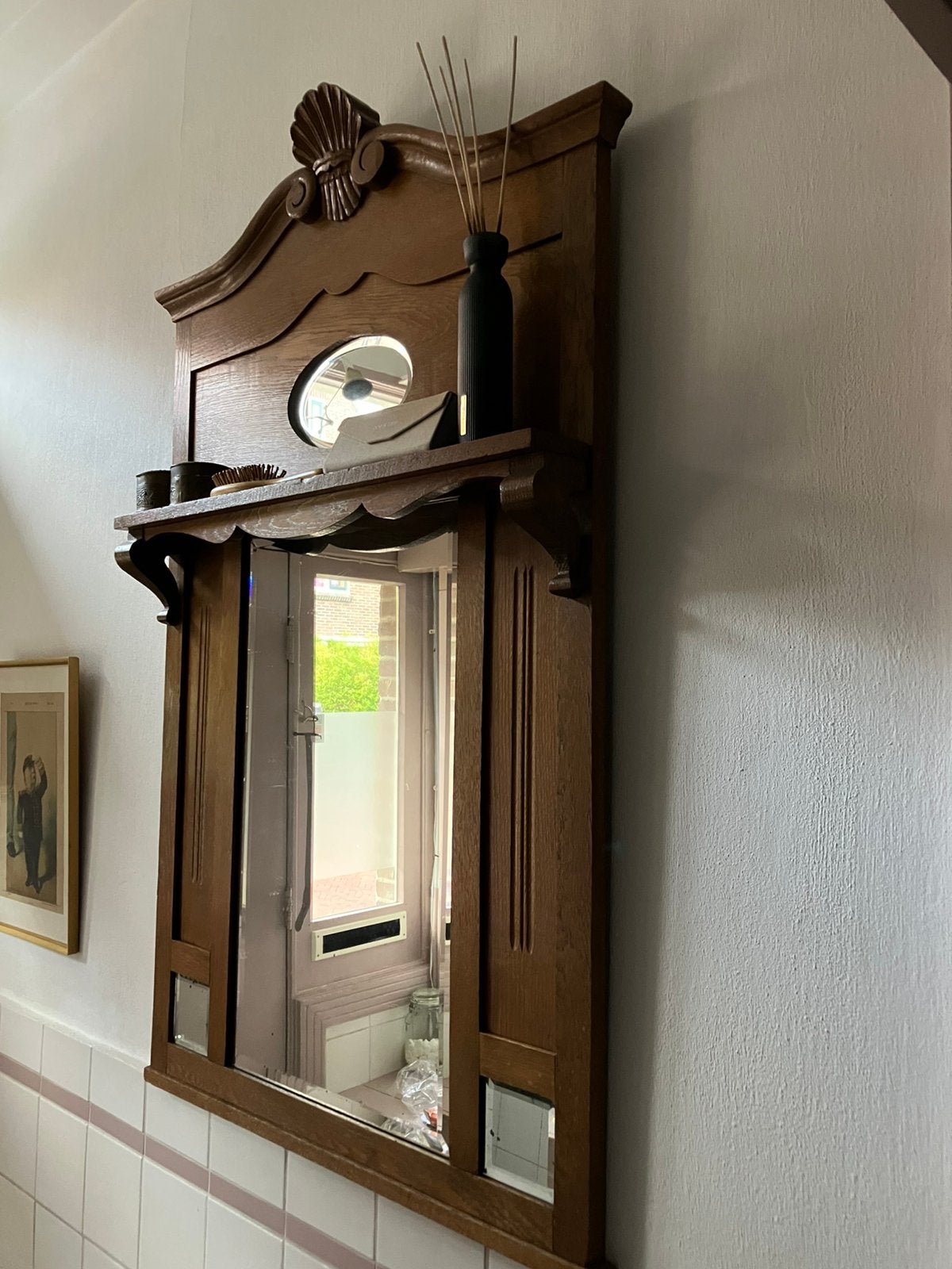 Oude houten spiegel, Ophalen, Rechthoekig
