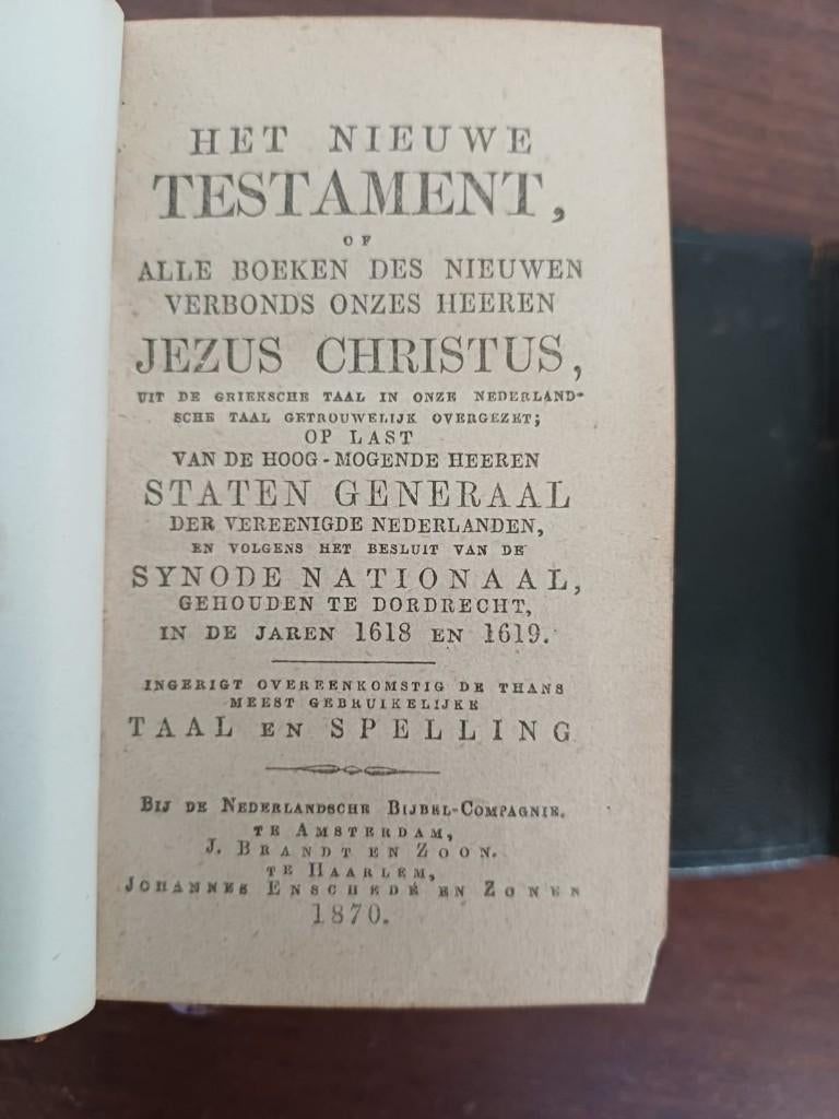 Het Nieuwe testament 1870 - Bijbel, Antiek en Kunst, Antiek | Boeken en Bijbels, Ophalen of Verzenden
