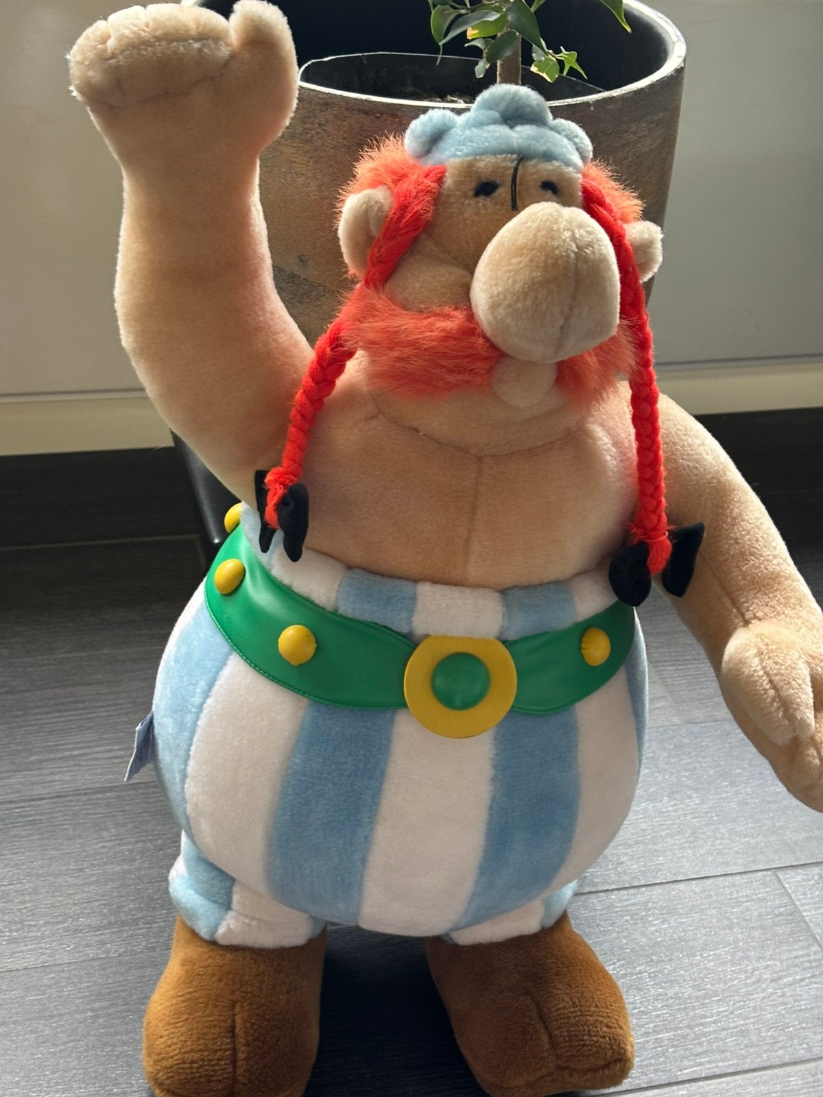 Vintage Obelix pluche figuur 55cm in zeer goede staat, Ophalen of Verzenden, Asterix en Obelix, Gebruikt, Beeldje of Figuurtje