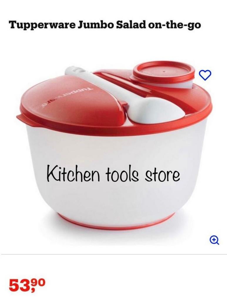 Tupperware xl jumbo slakom sla op weg salad on the go 3,9l, Ophalen of Verzenden, Nieuw, Bak of Kom