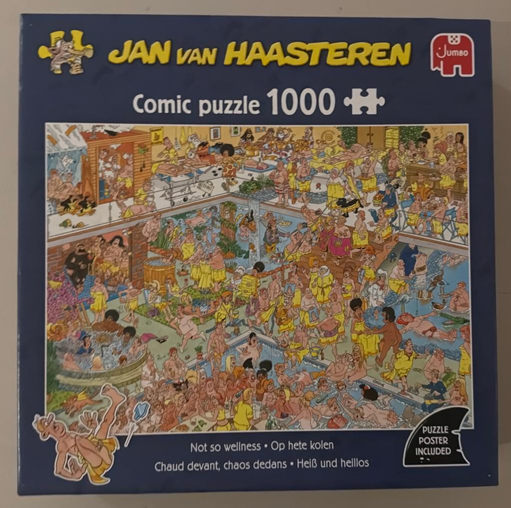 Jan van Haasteren puzzel 1000st. Op Hete Kolen., Ophalen of Verzenden, 500 t/m 1500 stukjes, Zo goed als nieuw