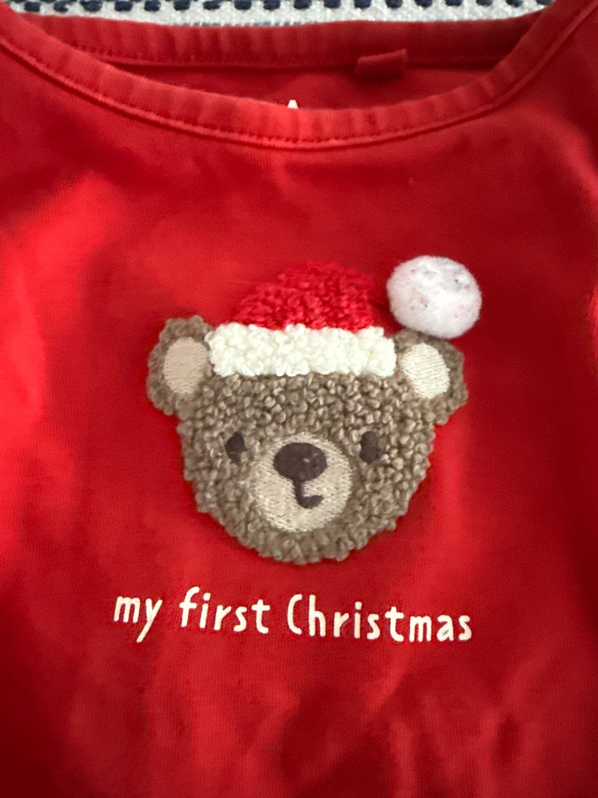 C&A Baby Kerst romper met beer - Maat 74, Ophalen of Verzenden, Gebruikt, Jongetje of Meisje, Nacht- of Onderkleding