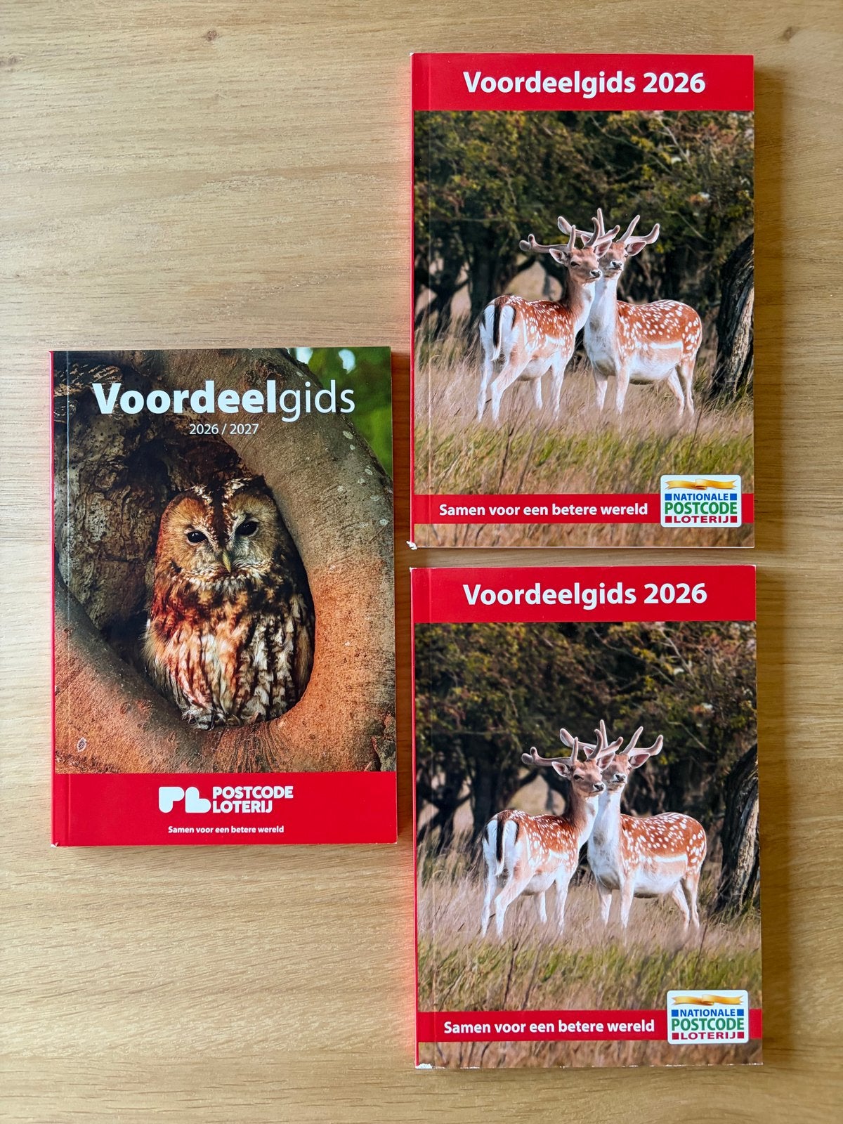 3 ongebruikte voordeelgidsen postcodeloterij, Drie personen of meer, Kortingsbon, Overige typen