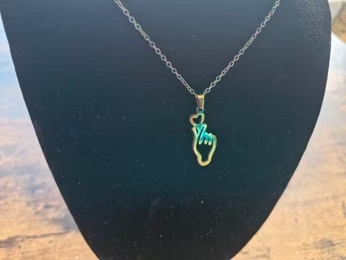 Gekleurd hart met hand en oorbellen roestvrij staal 9 hh, Overige materialen, Overige kleuren, Onbekend, Nieuw
