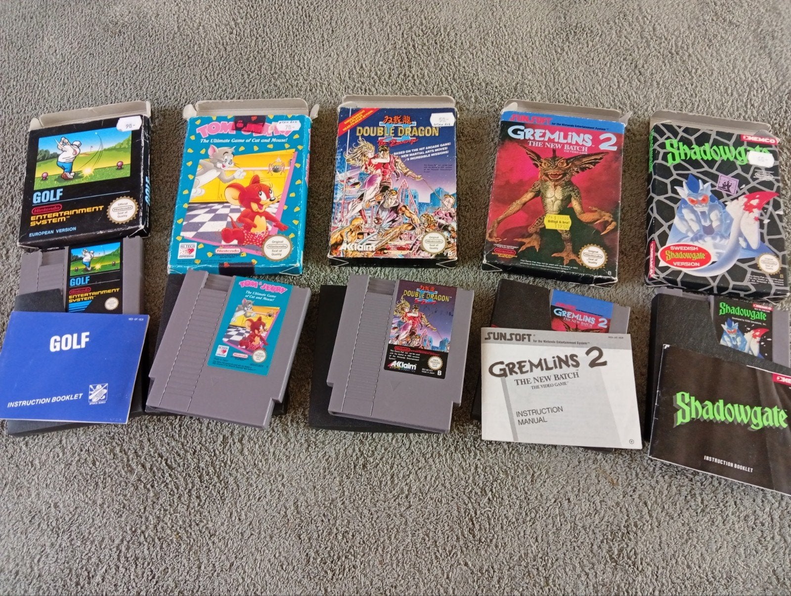 Nintendo NES Spellen Collectie CIB - Double Dragon 2, Golf,, Spelcomputers en Games, Games | Nintendo NES, Avontuur en Actie, Gebruikt