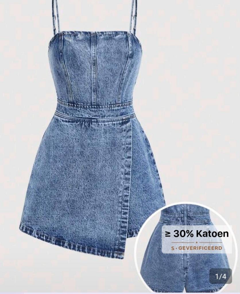 Denim jurkje met broekrok, Blauw, Nieuw, Ophalen of Verzenden, Maat 34 (XS) of kleiner
