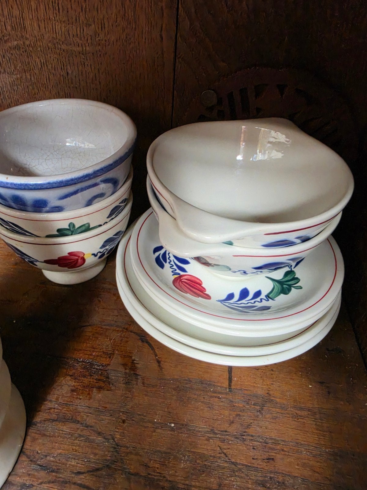 Prachtig handgeschilderd aardewerk servies boerenbont, Ophalen