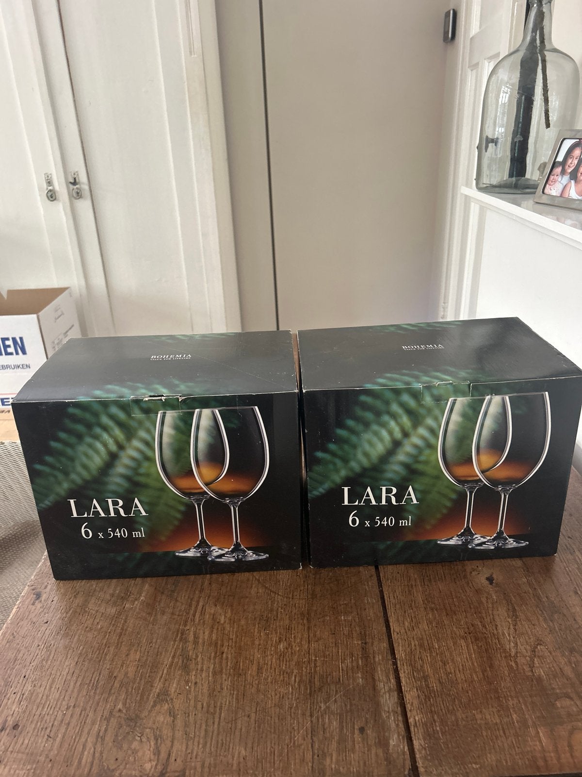 12 Kristallen Rode Wijnglazen - Bohemia Lara 540ml, Ophalen, Nieuw, Overige merken, Glas