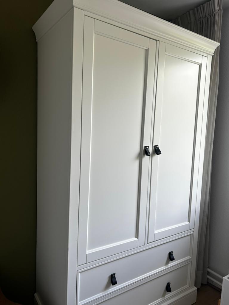 Kidsmill Chateau Kledingkast 2-Deurs Wit, Ophalen, 50 tot 100 cm, Zo goed als nieuw, Met lade(s)