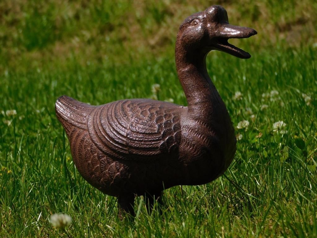Beeld Eend - Gietijzer - Bruin, Dierenbeeld, ., Nieuw, Ophalen of Verzenden