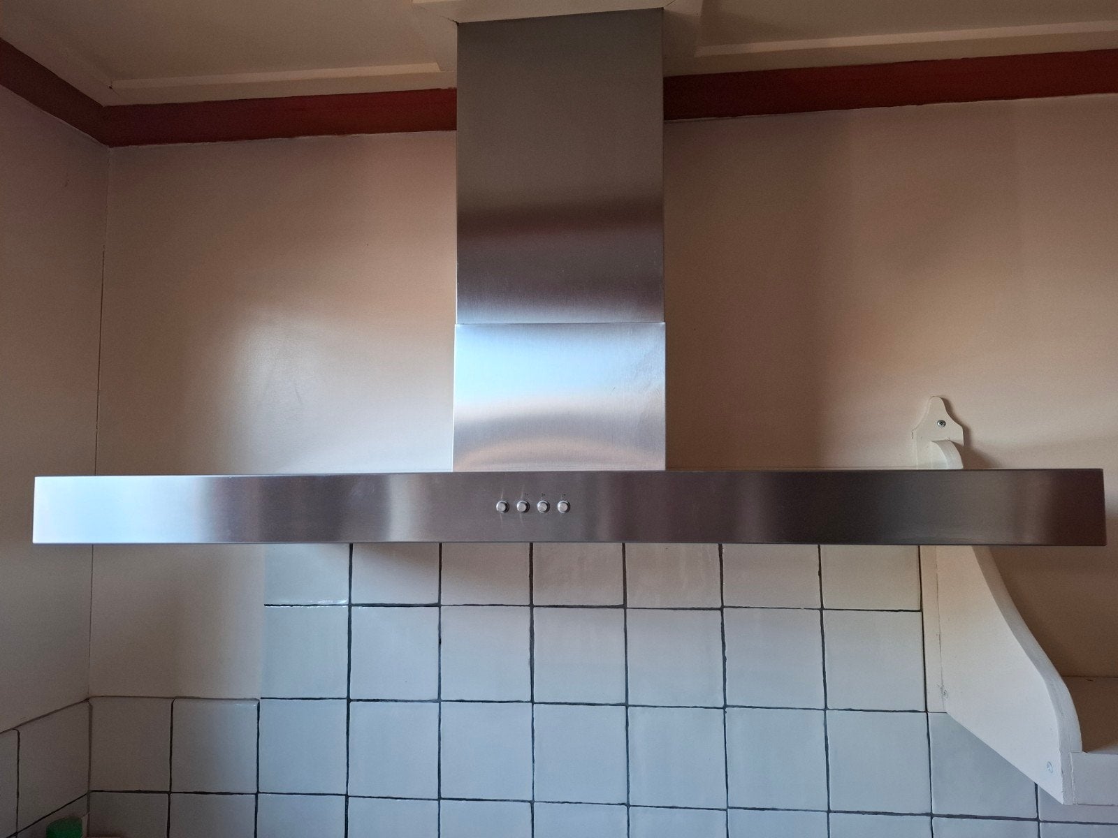 afzuigkap te koop, RVS, merk Ignis, breedte 90 cm, Ophalen, Gebruikt, Wandschouwkap, Vrijstaand