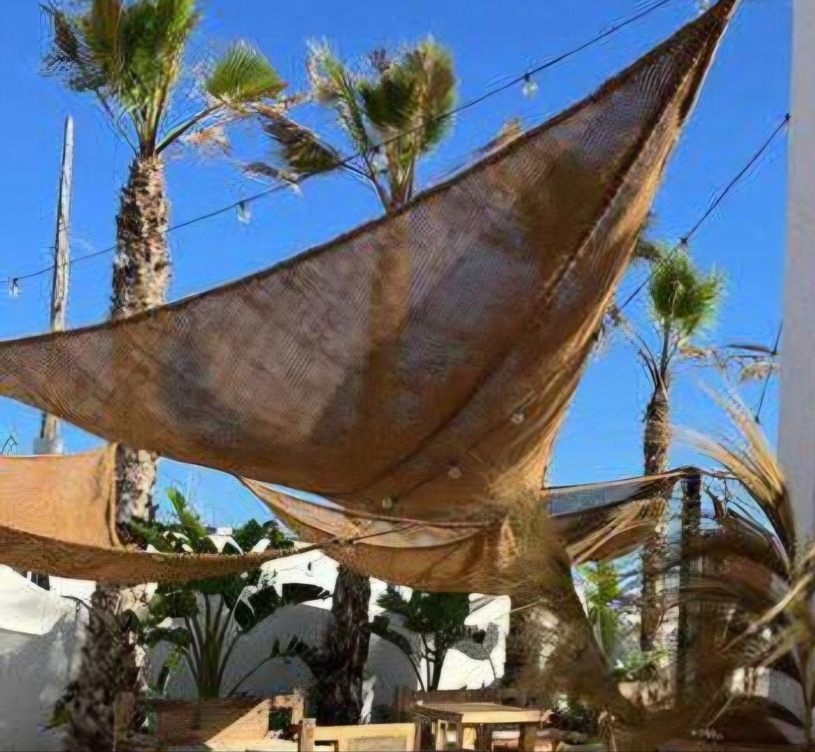 Ibiza Style Cocos schaduwdoek 3x4x5 meter incl touw, Eén persoon, Ticket of Toegangskaart