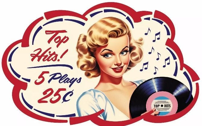 jukebox coin sticker., Ophalen of Verzenden, 1970 tot heden, Overige merken