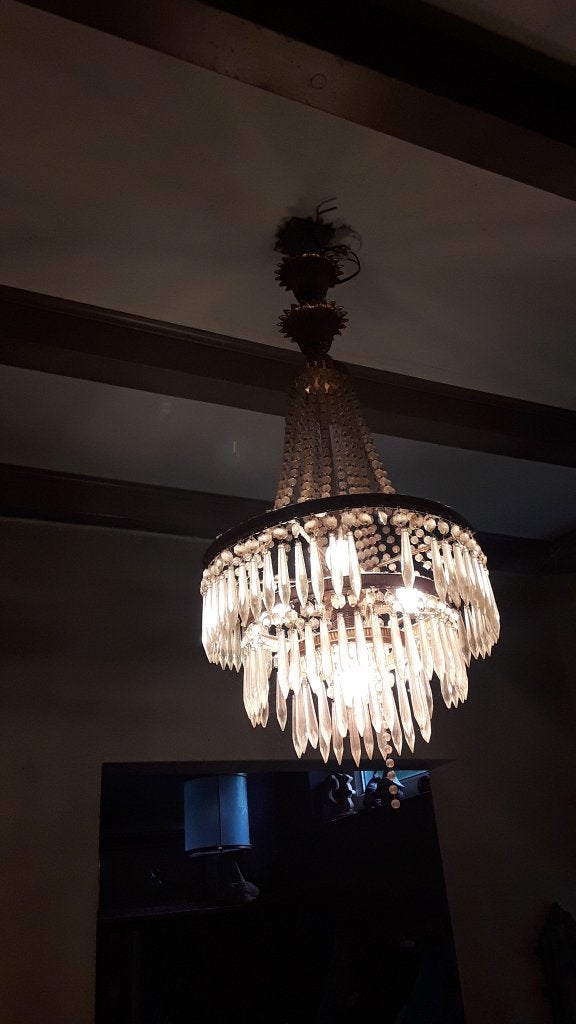 Kroonluchter kristal, Huis en Inrichting, Ophalen, Gebruikt, Klassiek, E27 (groot)
