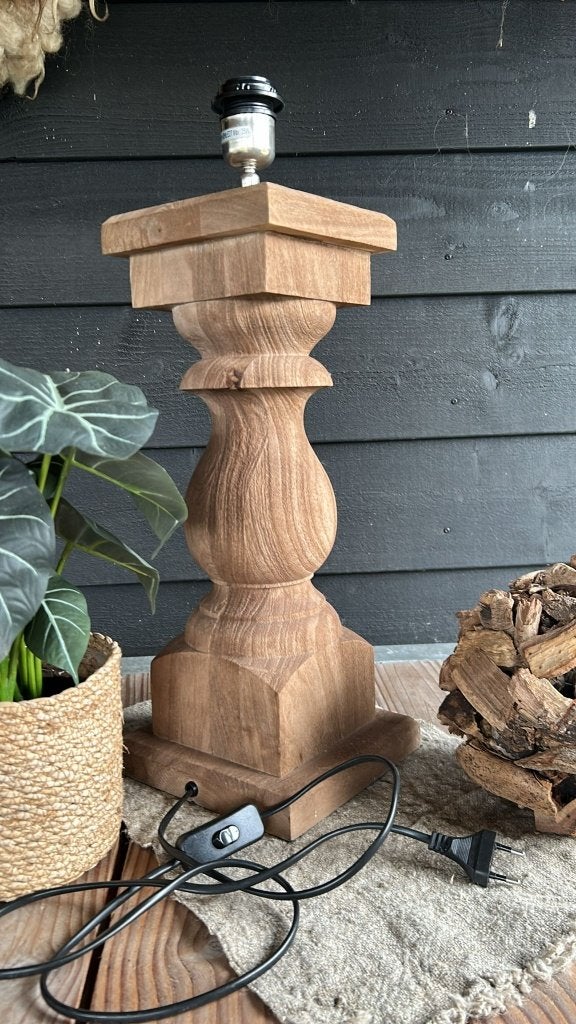 Landelijke baluster lampenvoet, Ophalen, Nieuw, Hout, Minder dan 50 cm