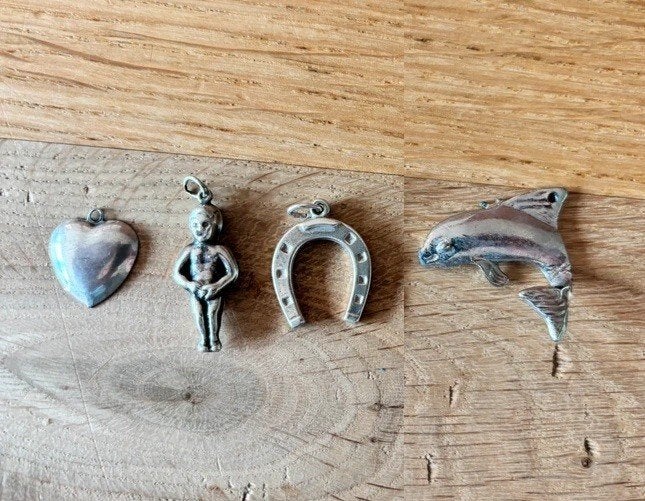 4x zilveren ketting hanger | 925 Sterling, Ophalen of Verzenden, Zo goed als nieuw, Zilver, Zilver