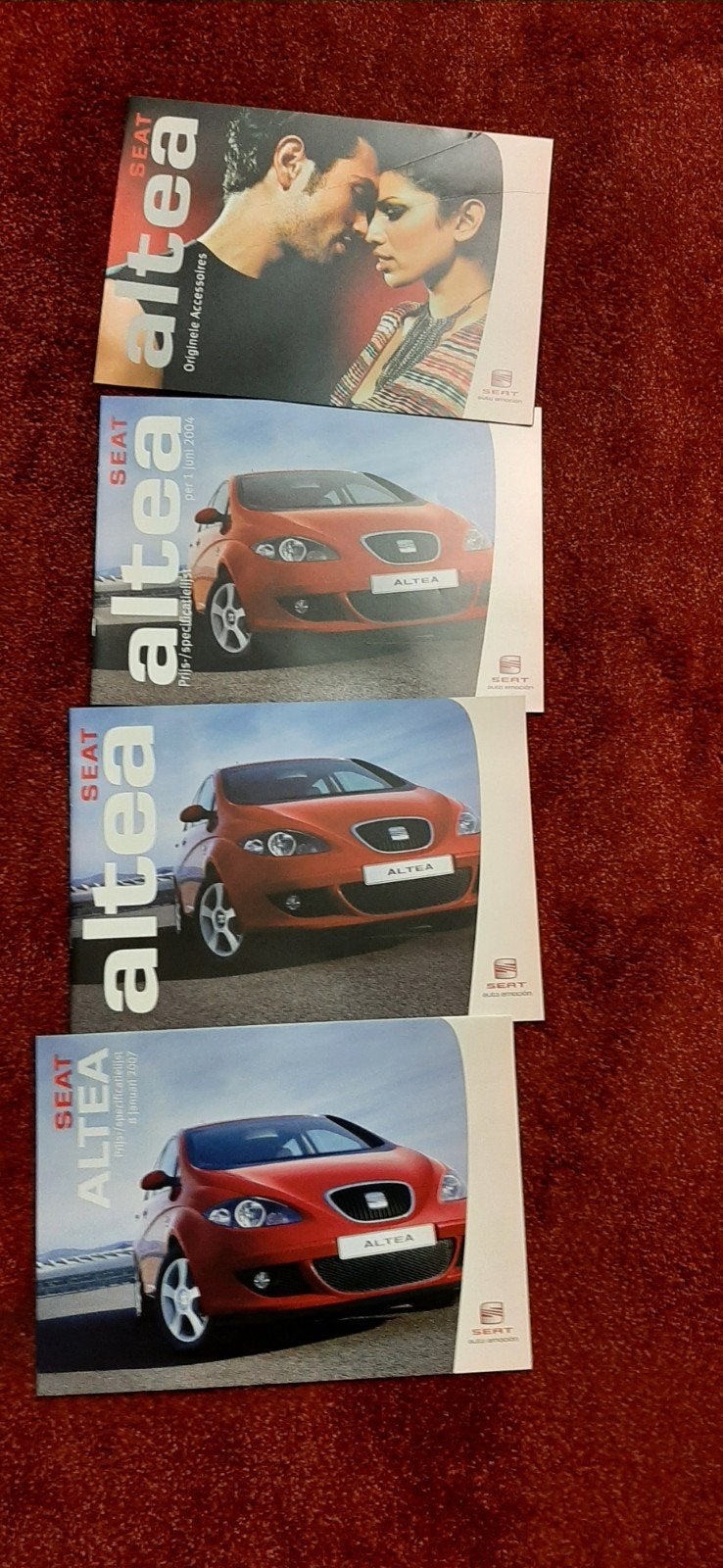SEAT Altea Brochures en Accessoires Catalogus (4 stuks), Auto diversen, Ophalen of Verzenden