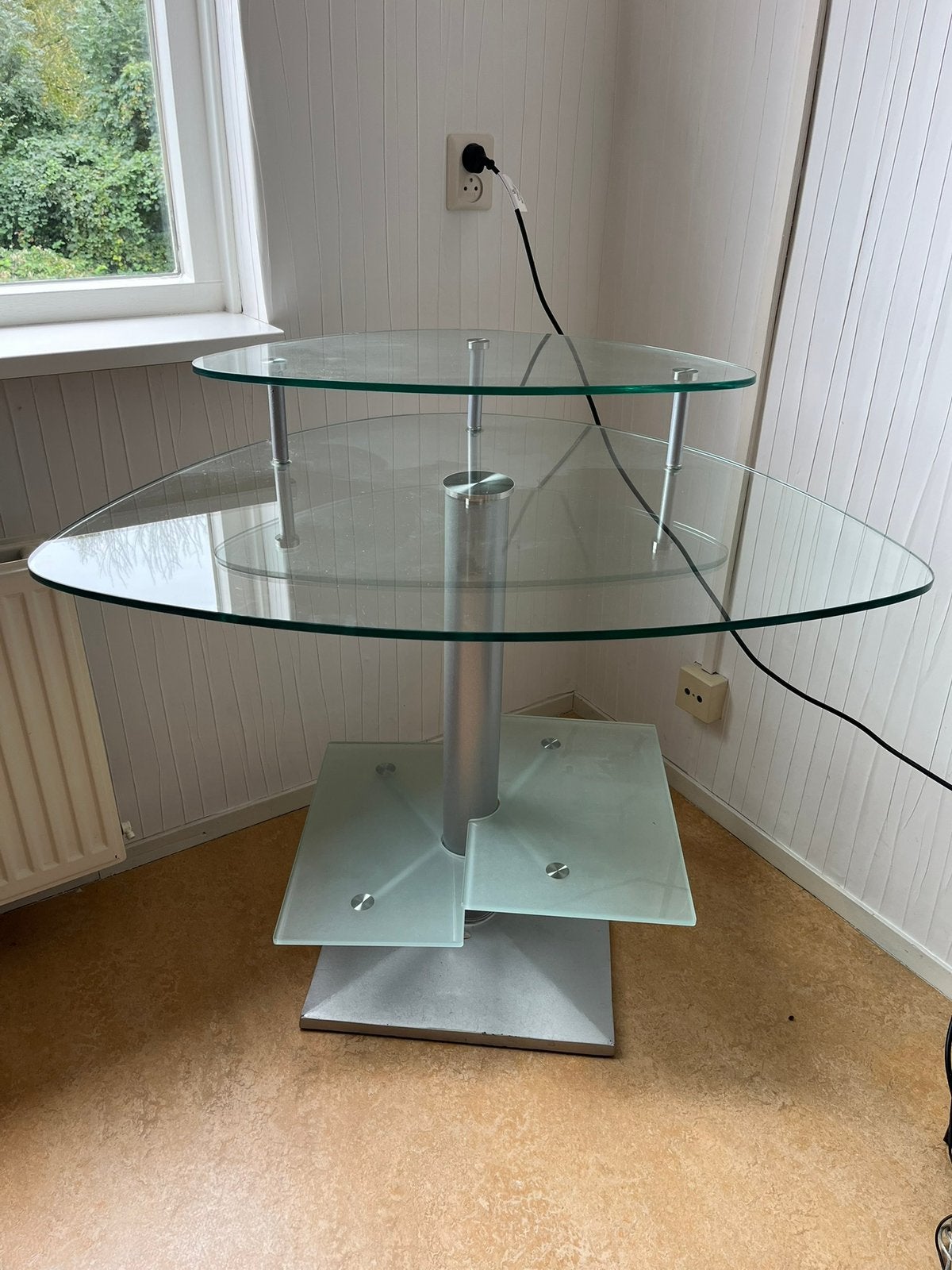 Kare Design computertafel glas en RVS, Ophalen, Gebruikt, 90 cm, 70 cm