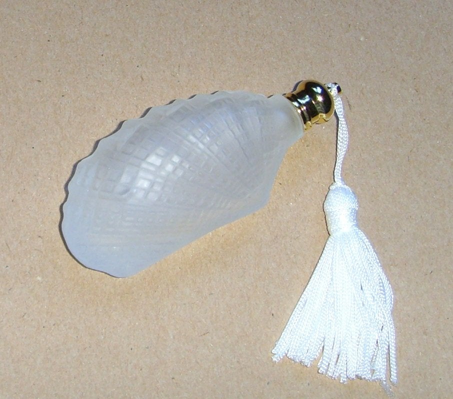Vintage Schelpvormige Parfumflesje met vergulden dopje nieuw, Ophalen of Verzenden, Nieuw, Miniatuur