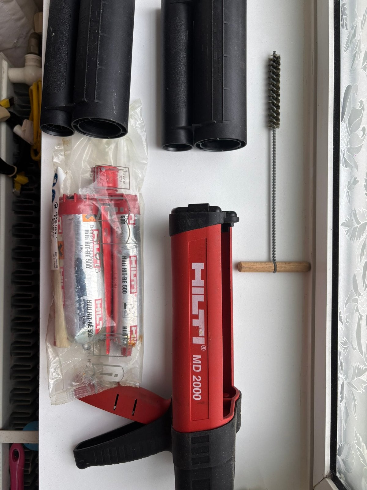 Hilti md 2000 chemische expoxy voor lijmen ankers in beton, Ophalen of Verzenden, Gebruikt