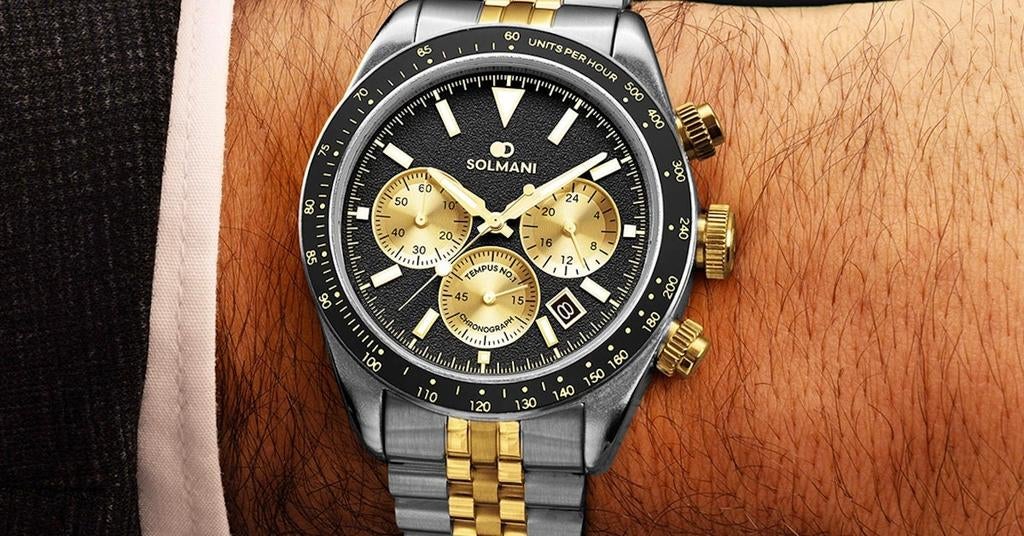 Solmani Tempos No.1 Chronograaf Herenhorloge, Sieraden, Tassen en Uiterlijk, Horloges | Heren, Staal, Staal, Polshorloge, Nieuw