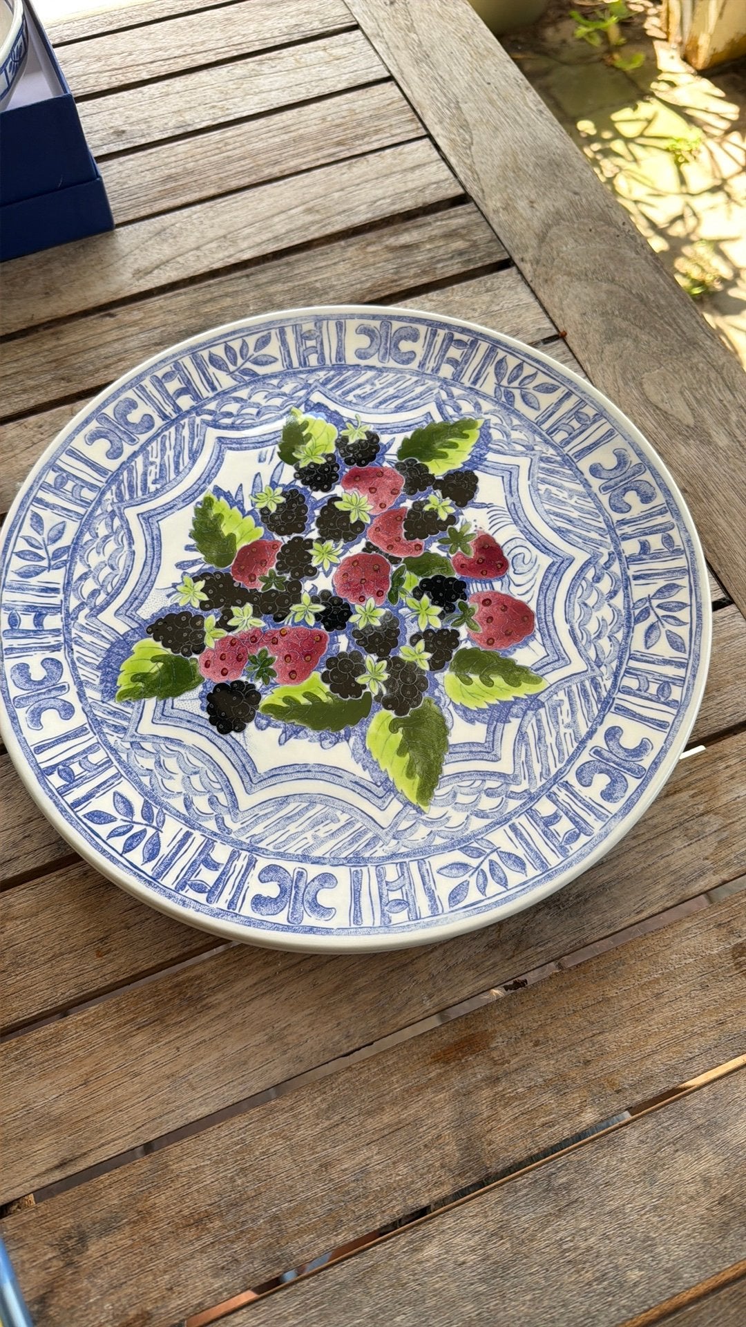 Gien OISEAU BLEU FRUIT ronde taartschaal, Huis en Inrichting, Keuken | Servies, Ophalen of Verzenden, Zo goed als nieuw, Overige stijlen