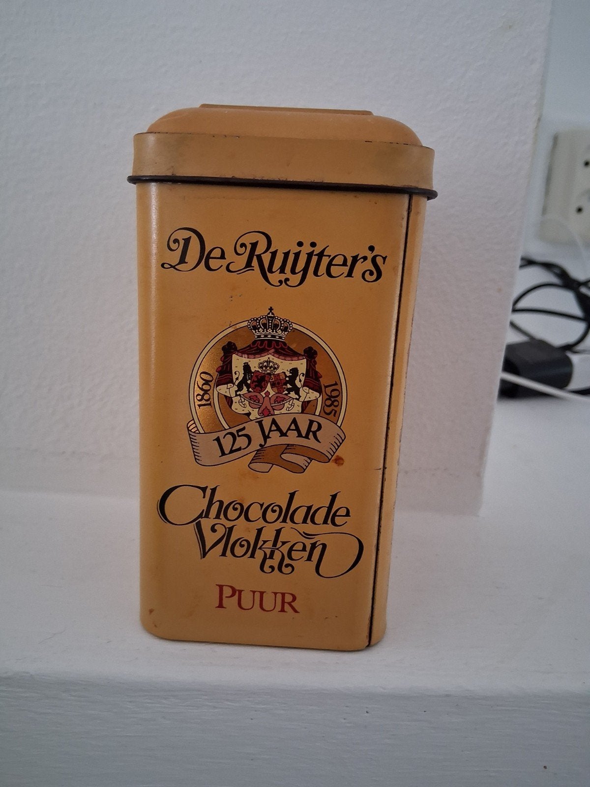 Vintage De Ruijter's Chocolade Vlokken Blik (125 Jaar), Ophalen of Verzenden, Gebruikt, Overige, Overige merken