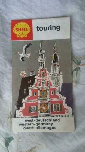 landkaart shell touring west-duitsland 60er jaren, Boeken, Atlassen en Landkaarten, Ophalen of Verzenden, Duitsland, 1800 tot 2000