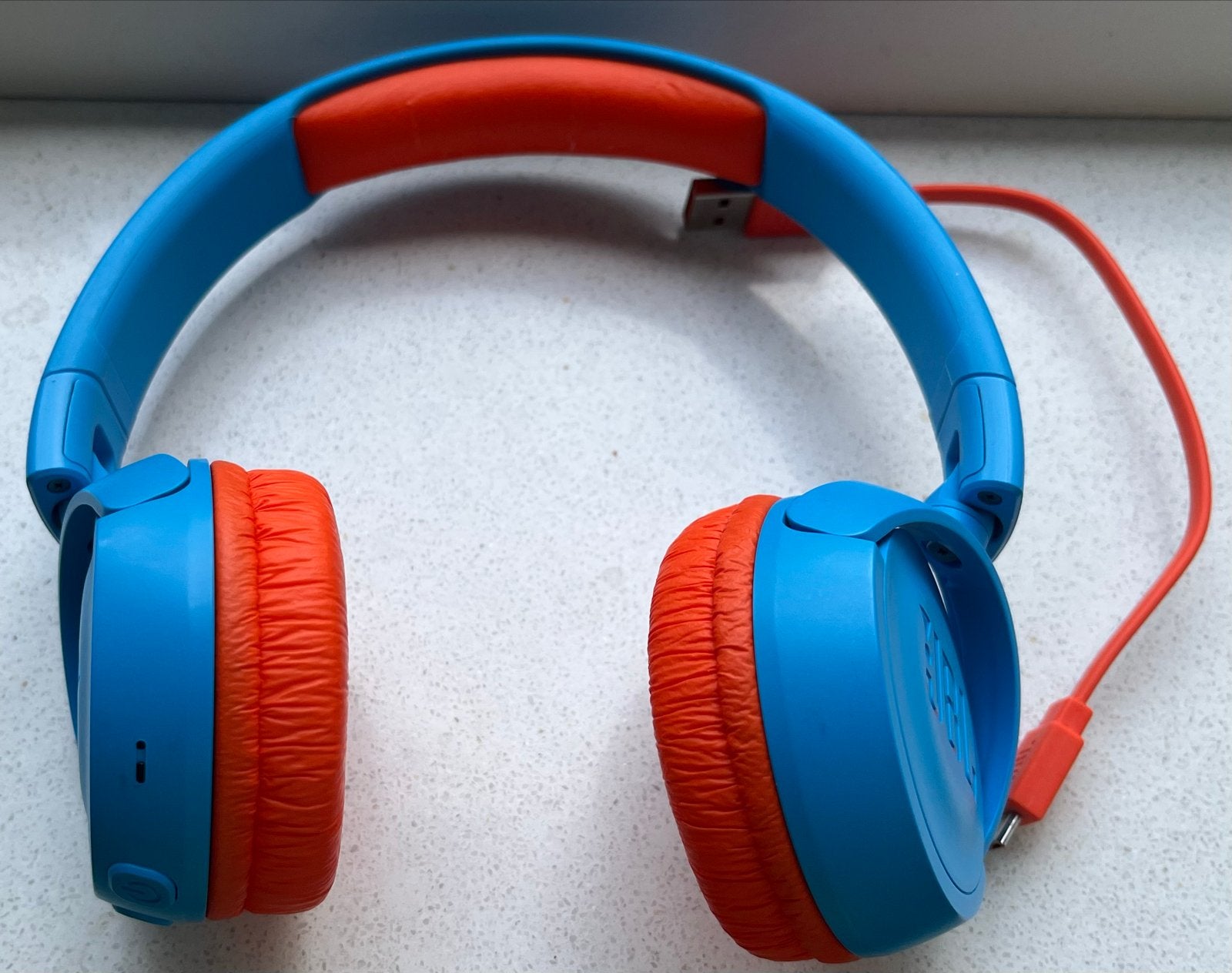 JBL JR310BT Kinderkoptelefoon - Blauw/Oranje, Audio, Tv en Foto, Koptelefoons, Gebruikt, Op oor (supra aural), Draadloos, Ophalen