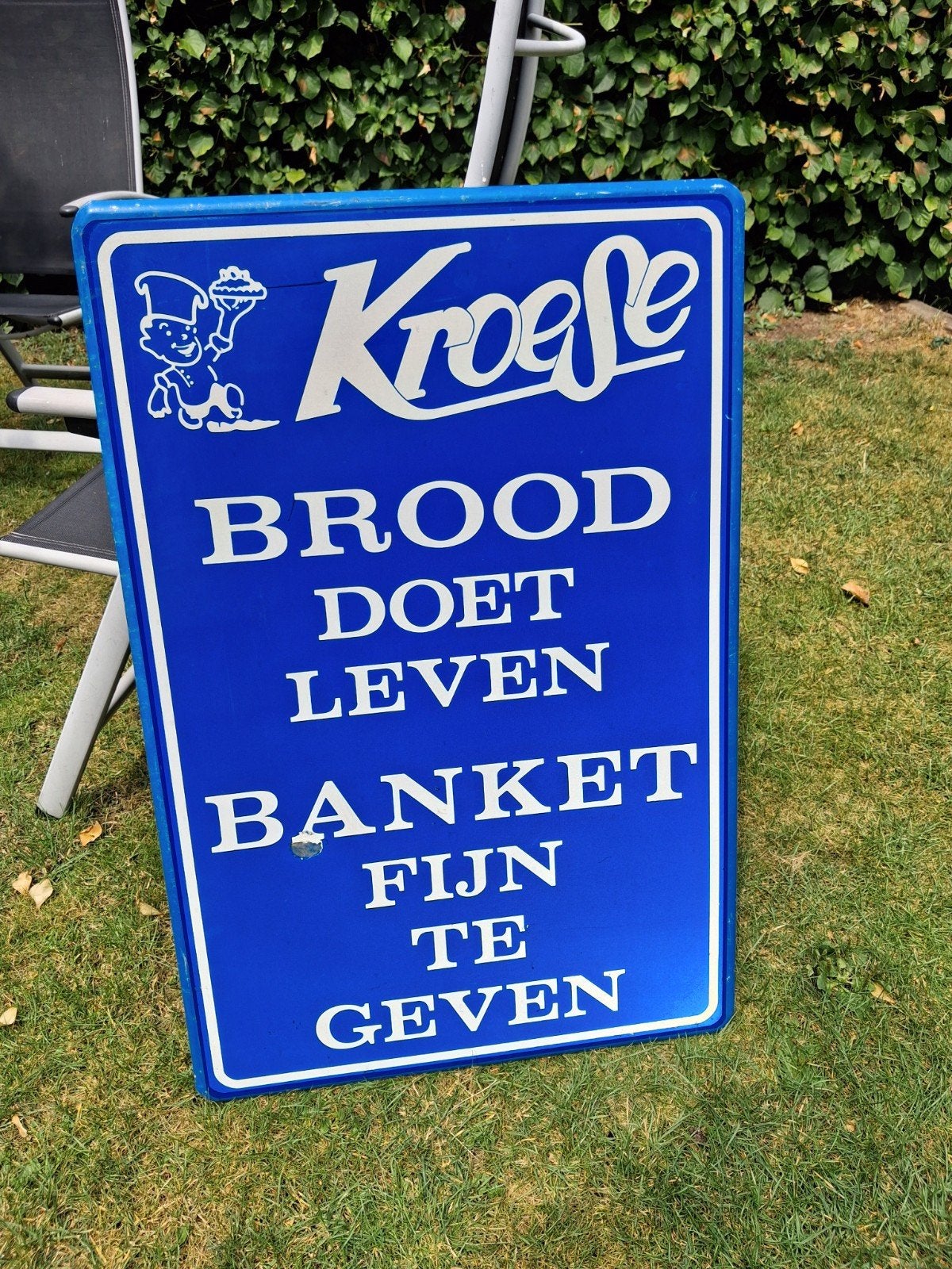 Kroese brood Wesep reclamebord bord staal ijzer vintage, Ophalen of Verzenden, Gebruikt, Reclamebord