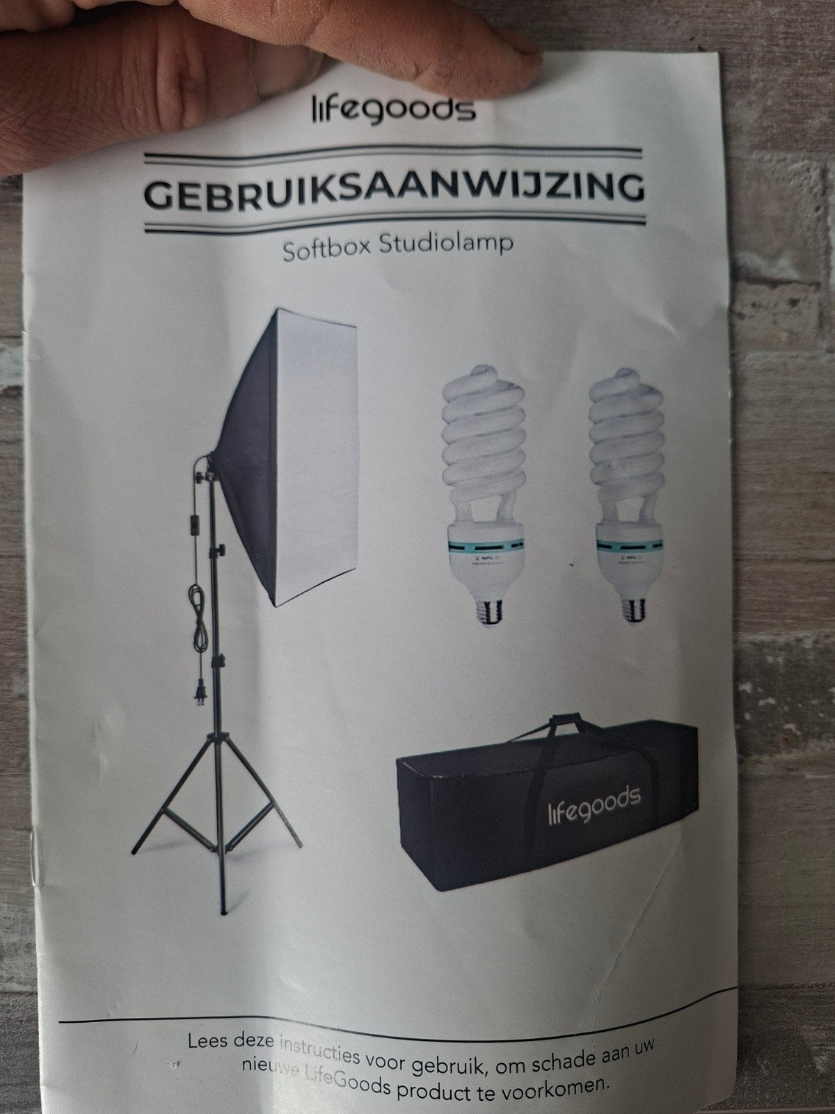lifegoods fotografie studiolamp in meeneemtas, Lamp of Flitsset, Inclusief softbox, Nieuw, Ophalen of Verzenden