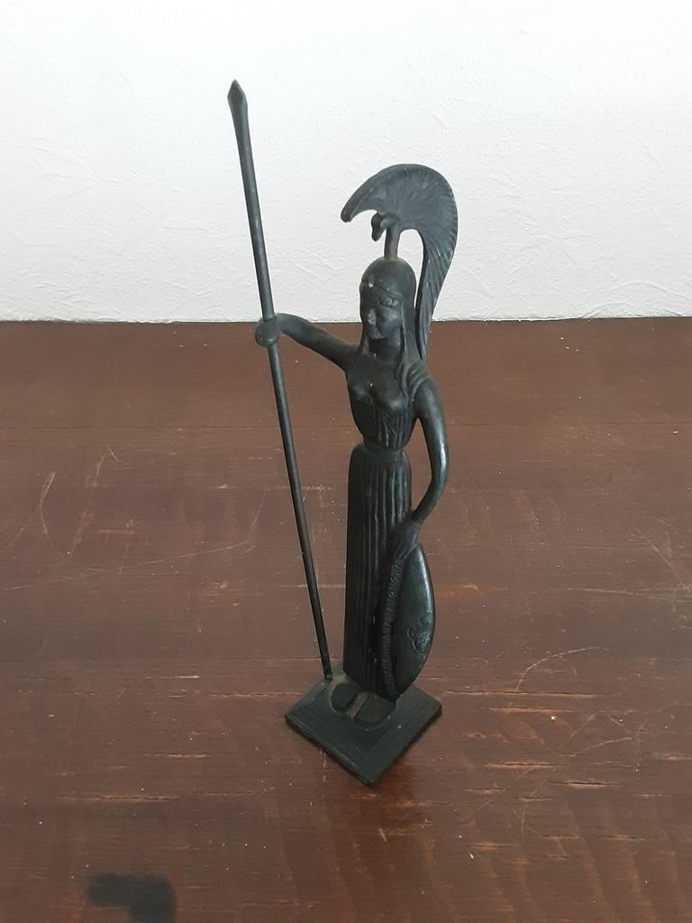 Bronzen beeldje  Athena Minerva., Antiek en Kunst, Kunst | Beelden en Houtsnijwerken, Beeld, Brons, Vrouw, 20 - 50 cm, Europa