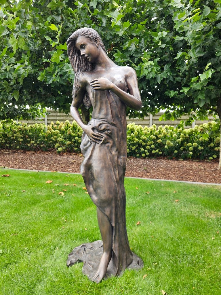 BRONZEN HALFNAAKTE DAME KAN ALS FONTEIN TOP 2750 IPV 3499 !!, Tuin en Terras, Tuinbeelden, Ophalen of Verzenden, Nieuw, Overige materialen