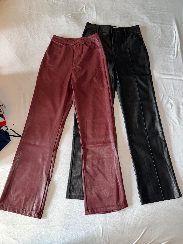 2x leren broeken, Verzenden, Zwart, Maat 36 (S), Lang