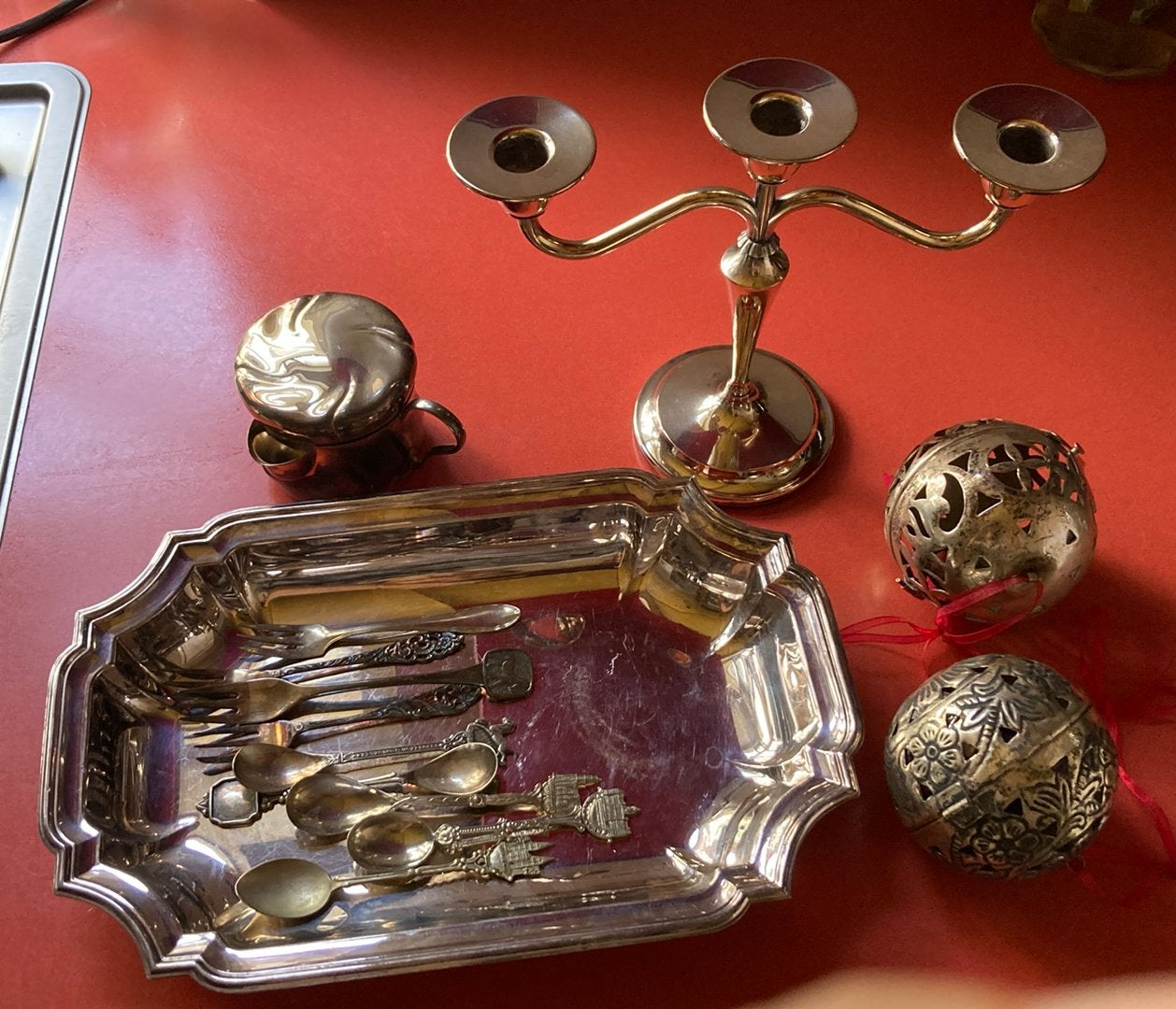 Lot verzilverde brocante spulletjes, Ophalen of Verzenden