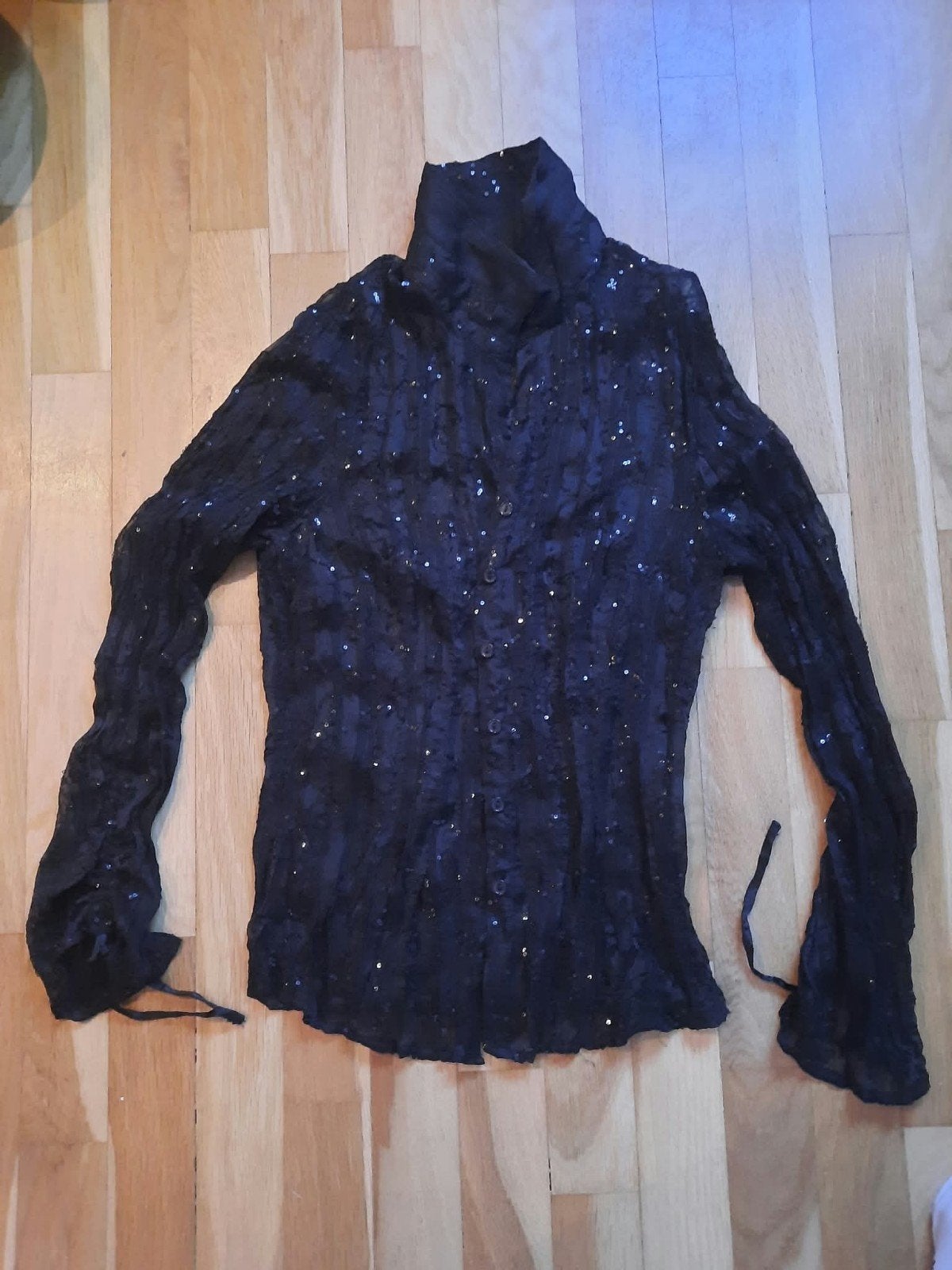 Zwarte glitter blouse met lange mouwen (maat 40), Maat 38/40 (M), Verzenden, Zwart, Miss Etam