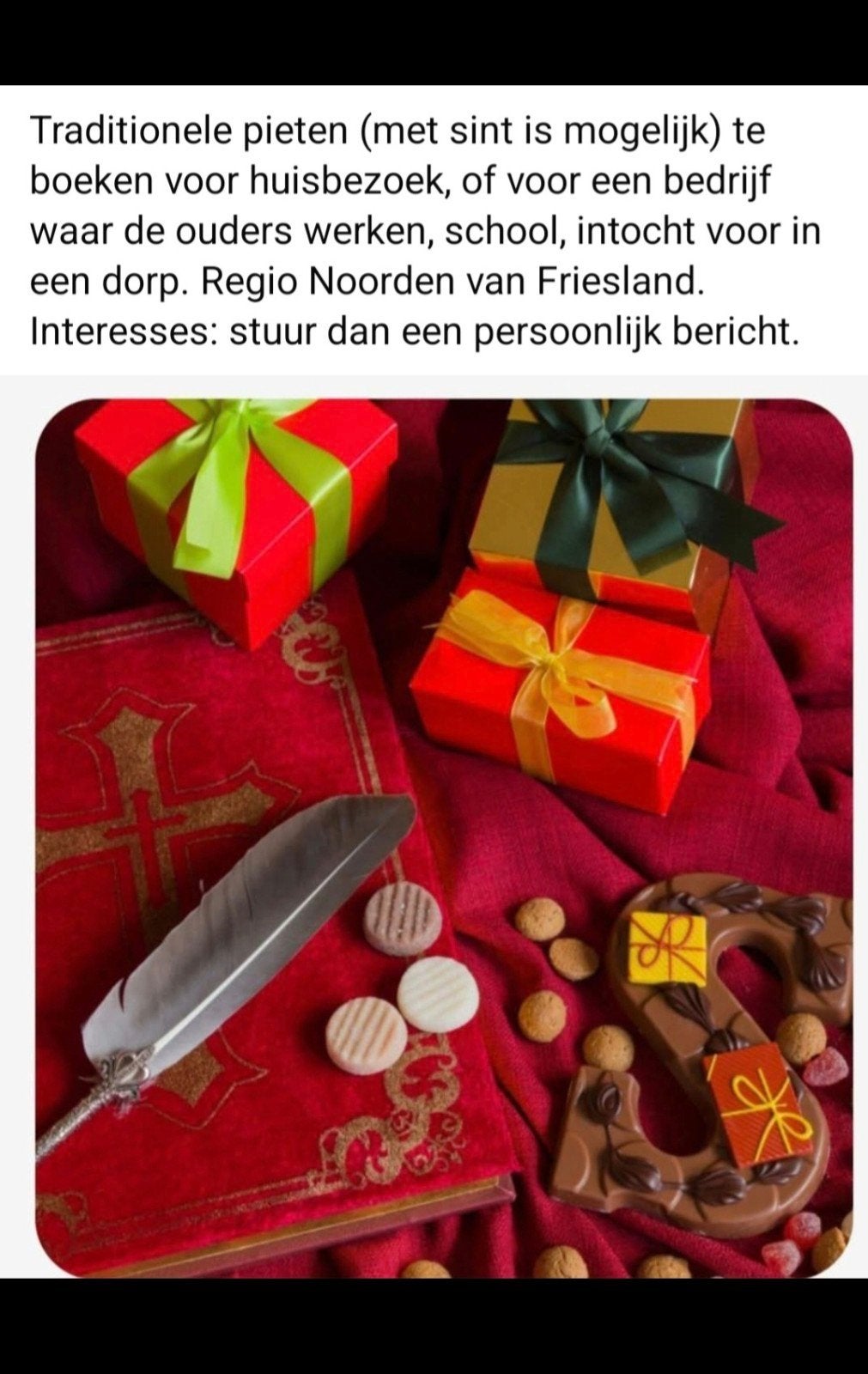 Bezoek van zwarte piet, Ophalen of Verzenden